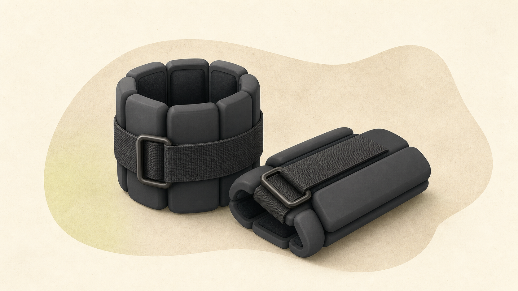 Anonymous illustration of charcoal wearable wrist or ankle weights